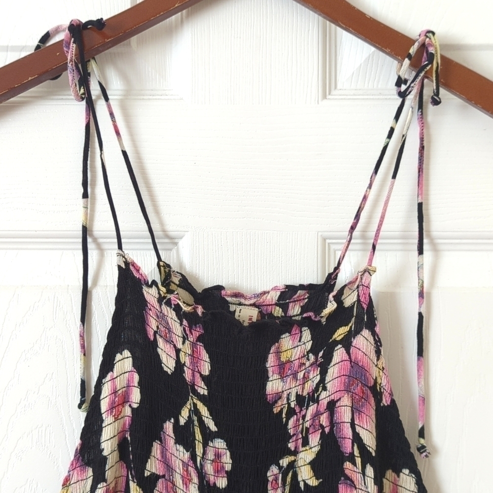 Intimately Free People Onyx Garden Party Floral Tiered A-Line Maxi Dress Black - Picture 3 of 14